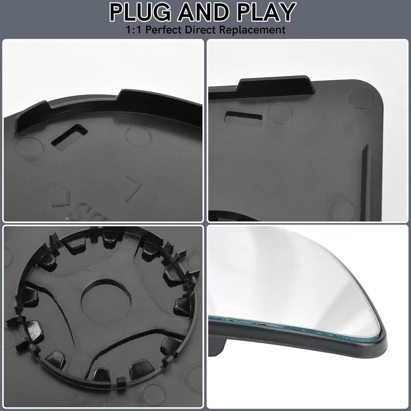TOP-MAX Passenger Right Side Lower Mirror Glass Replacement for Ford Transit 150 250 350 MK8 2014 2015 2016 2017 2018 2019 2020 2021 2022 2023 with Plate - Image 3